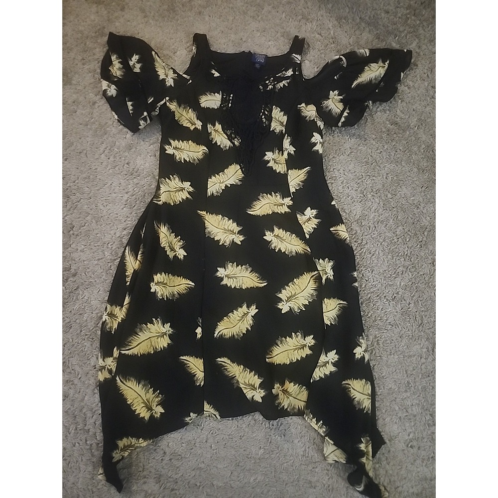 Disney Beauty & the Beast Black Cold Shoulder Dress Small, Embroidered